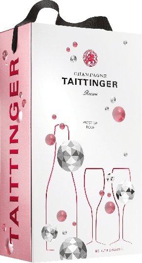 Champagne Taittinger Brut Rosé mit 2 Gläsern  0,75l 