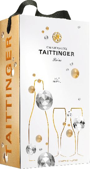 Champagne Taittinger Brut Réserve mit 2 Gläsern  0,75l 