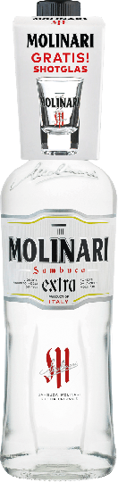 Molinari Molinari extra Sambuca mit Shot Glass On-Pack  0,7l 